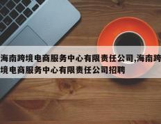 海南跨境电商服务中心有限责任公司,海南跨境电商服务中心有限责任公司招聘