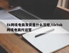 tk跨境电商发货是什么流程,tiktok跨境电商代运营