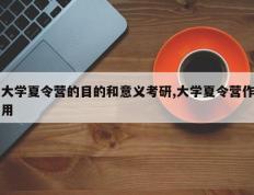 大学夏令营的目的和意义考研,大学夏令营作用