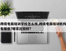 跨境电商培训学校怎么样,跨境电商培训机构有哪些?哪家比较好?