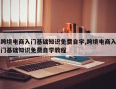 跨境电商入门基础知识免费自学,跨境电商入门基础知识免费自学教程