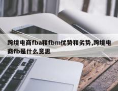 跨境电商fba和fbm优势和劣势,跨境电商fb是什么意思