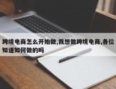 跨境电商怎么开始做,我想做跨境电商,各位知道如何做的吗